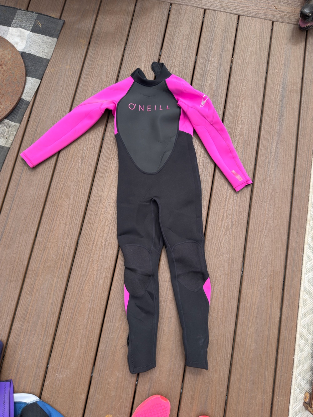 O'Neill Kids Black and Hot Pink One-Piece Wetsuit